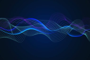 Sanat tasarımı ışık saçıyor. Lazer alanı. Karanlık arka planda ışıldayan lazer ışınları kesişiyor..