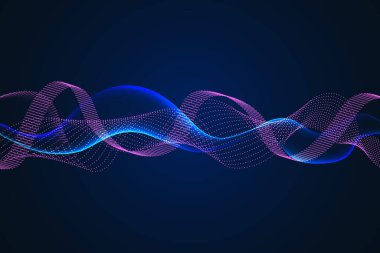 Sanat tasarımı ışık saçıyor. Lazer alanı. Karanlık arka planda ışıldayan lazer ışınları kesişiyor..