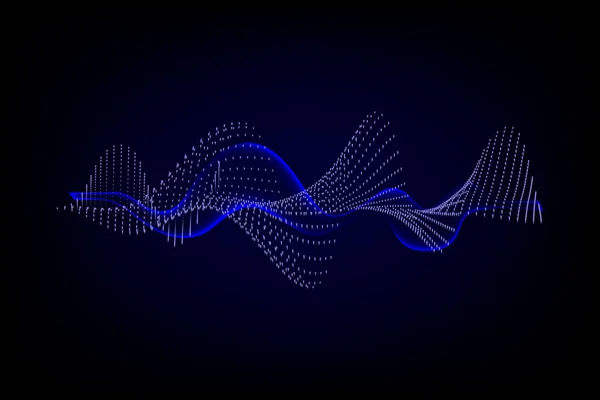 Abstract Blue Digital Equalizer Indicators Sound Wave Illustration Dark Background — Image vectorielle