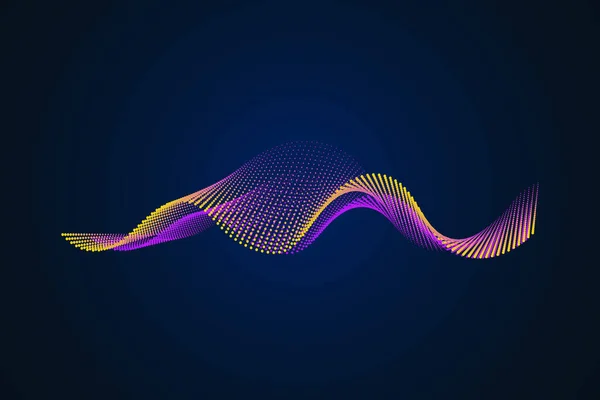 Abstract Blue Digital Equalizer Indicators Sound Wave Illustration Dark Background — Stockvektor