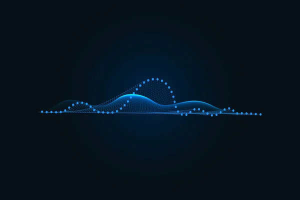 Abstract Blue Digital Equalizer Indicators Sound Wave Illustration Dark Background — стоковый вектор