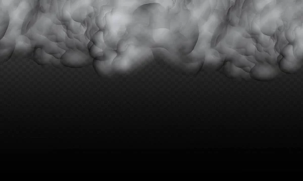 Set Cloudy Sky Smog City White Vector Cloudiness Fog Smoke — Stock vektor