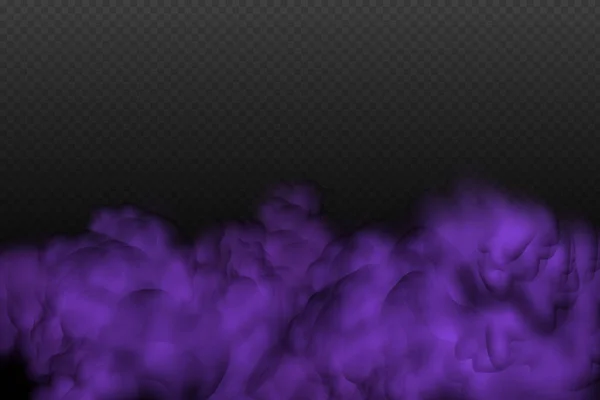 Purple Poisonous Gas Dust Smoke Effect Realistic Scary Mystical Violet — Vetor de Stock