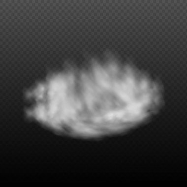 .Bulutlu gökyüzü kümesi ya da şehrin üzerindeki sis. Karanlık kareli arkaplan vektörü illüstrasyonunda beyaz vektör bulanıklığı, sis ya da duman..