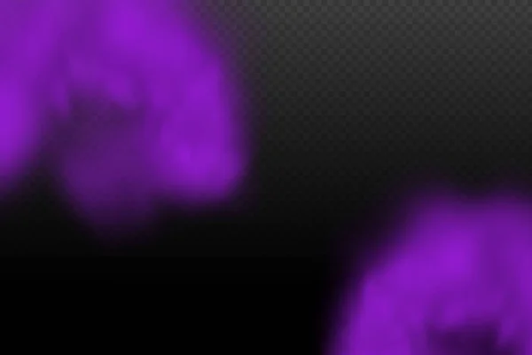 Purple Poisonous Gas Dust Smoke Effect Realistic Scary Mystical Violet — Stock vektor