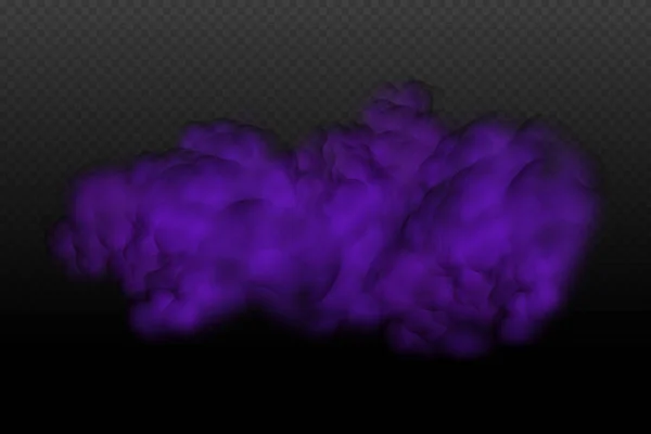 Purple Poisonous Gas Dust Smoke Effect Realistic Scary Mystical Violet — Stok Vektör