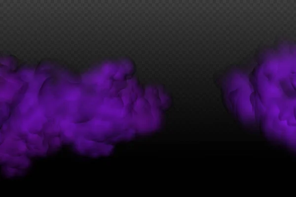 Purple Poisonous Gas Dust Smoke Effect Realistic Scary Mystical Violet — Stockový vektor