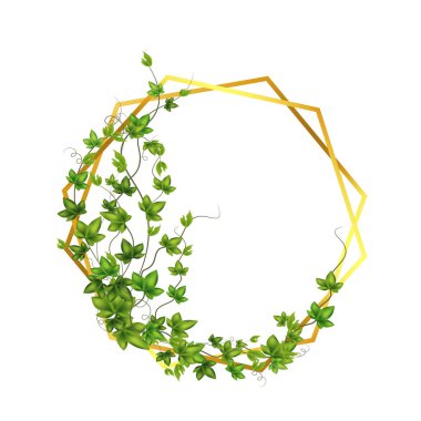 Decorative column for garden or home.Green vine, creeper or ivy hanging from above or climbing the wall.Template on white background