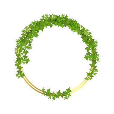 Abstract invitation design with leaves, tvigs and geometric frame.Golden frame with green branch.Herbal minimalistic vector frame.Greenery wedding square invitation.