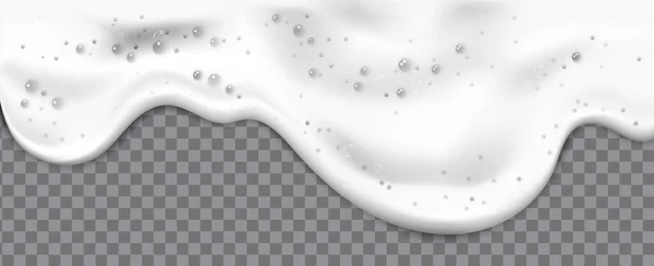 Shampoo Bubbles Texture Bath Foam Isolated Transparent Background Flowing Shampoo — Stok Vektör