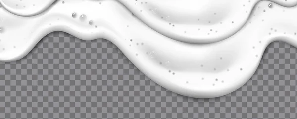 Shampoo Bubbles Texture Bath Foam Isolated Transparent Background Flowing Shampoo — Image vectorielle