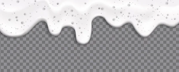 Shampoo Bubbles Texture Bath Foam Isolated Transparent Background Flowing Shampoo — Stok Vektör