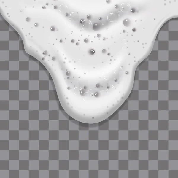 Shampoo Bubbles Texture Bath Foam Isolated Transparent Background Flowing Shampoo — Stockvektor
