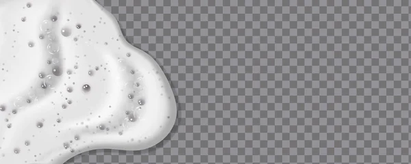 Shampoo Bubbles Texture Bath Foam Isolated Transparent Background Flowing Shampoo — Image vectorielle