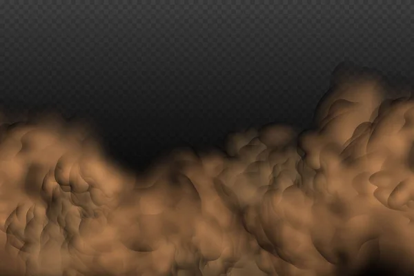 Trace Dusty Road Highway Car Cloud Brown Dust Sand Particles — Vetor de Stock