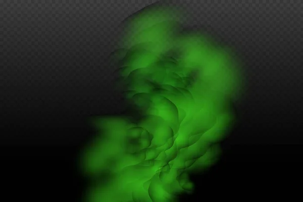 Realistic Vector Isolated Transparent Background Dust Green Poisonous Cloud Particles — Stockvector
