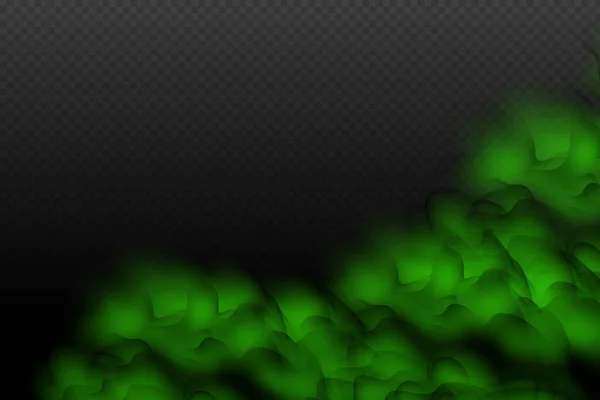 Realistic Vector Isolated Transparent Background Dust Green Poisonous Cloud Particles — Image vectorielle