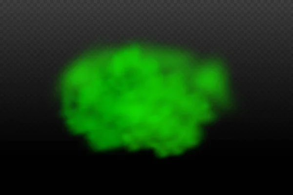 Realistic Vector Isolated Transparent Background Dust Green Poisonous Cloud Particles — Stockvektor