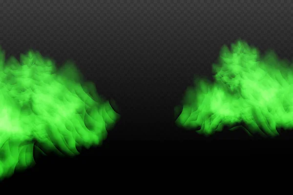 Realistic Vector Isolated Transparent Background Dust Green Poisonous Cloud Particles — Vettoriale Stock