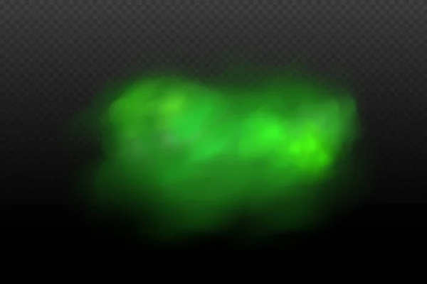 Realistic Vector Isolated Transparent Background Dust Green Poisonous Cloud Particles — Stockvektor