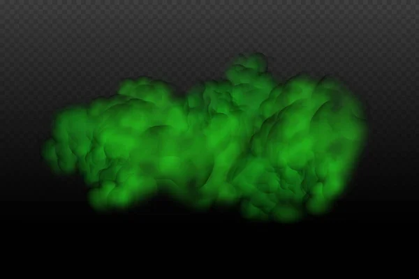 Realistic Vector Isolated Transparent Background Dust Green Poisonous Cloud Particles — Stock vektor