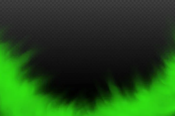 Realistic Vector Isolated Transparent Background Dust Green Poisonous Cloud Particles — Archivo Imágenes Vectoriales