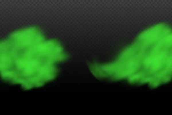 Realistic Vector Isolated Transparent Background Dust Green Poisonous Cloud Particles — Archivo Imágenes Vectoriales