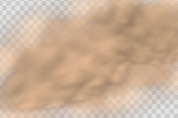 Trace Dusty Road Highway Car Cloud Brown Dust Sand Particles — Vector de stock