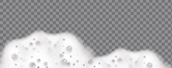 Shampoo Bubbles Texture Bath Foam Isolated Transparent Background Sparkling Shampoo — Stok Vektör