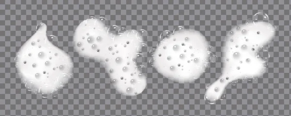 Shampoo Bubbles Texture Bath Foam Isolated Transparent Background Sparkling Shampoo — Stok Vektör