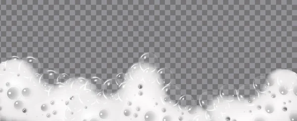 Shampoo Bubbles Texture Bath Foam Isolated Transparent Background Sparkling Shampoo — Stock Vector