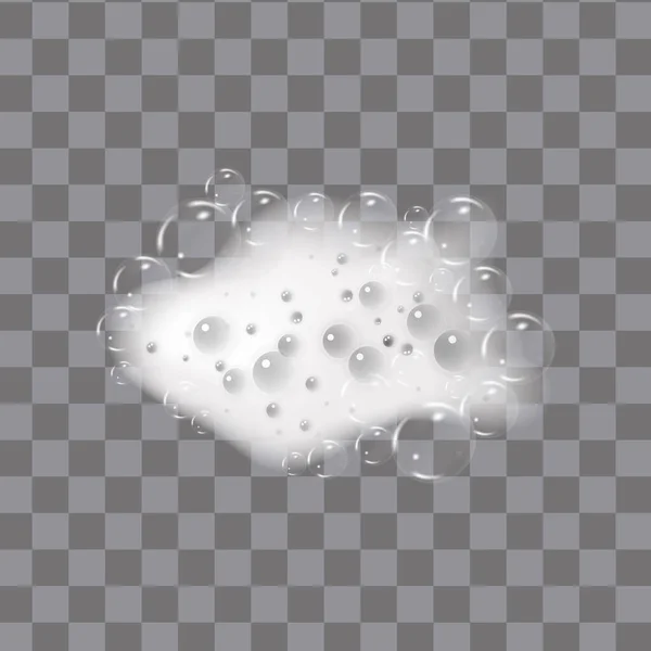Shampoo Bubbles Texture Bath Foam Isolated Transparent Background Sparkling Shampoo — Stock Vector