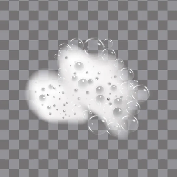 Shampoo Bubbles Texture Bath Foam Isolated Transparent Background Sparkling Shampoo — Image vectorielle