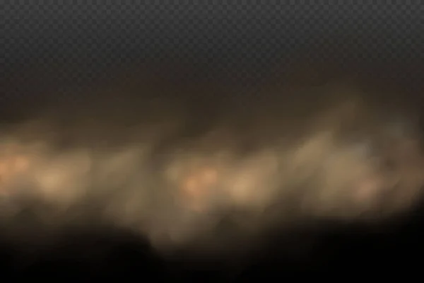 Следы Пыльной Дороге Шоссе Автомобиля Облако Коричневой Пыли Песка Частицами — стоковый вектор