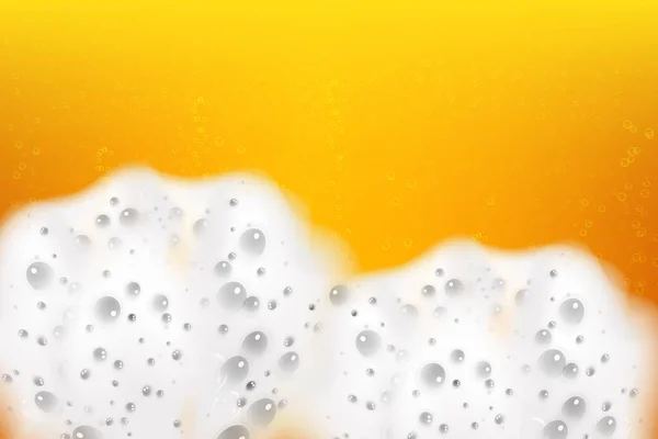 Stream Soap Solution Realistic White Cold Beer Foam Bubbles Flowing — 스톡 벡터