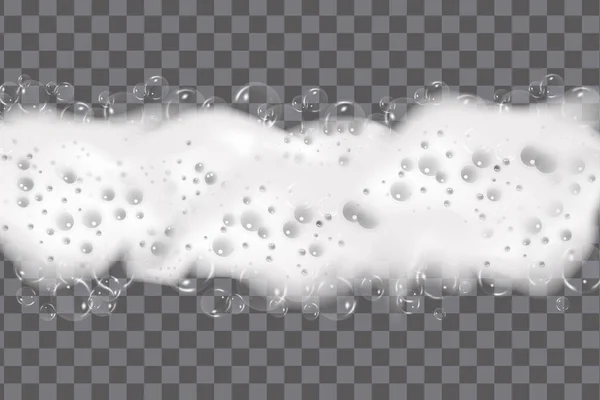 Shampoo Bubbles Texture Bath Foam Isolated Transparent Background Sparkling Shampoo — Stock Vector