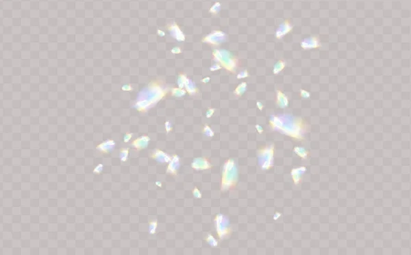 Glare Reflection Water Glass Rainbow Highlights Black Background Glittering Particles — Stockvector