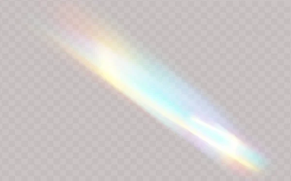 Glare Reflection Water Glass Rainbow Highlights Black Background Glittering Particles — Stockvector