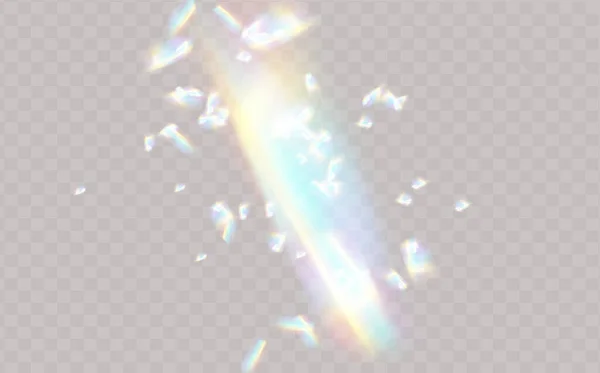 Glare Reflection Water Glass Rainbow Highlights Black Background Glittering Particles — Stockvektor
