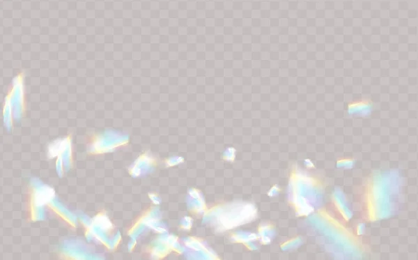 Glare Reflection Water Glass Rainbow Highlights Black Background Glittering Particles —  Vetores de Stock