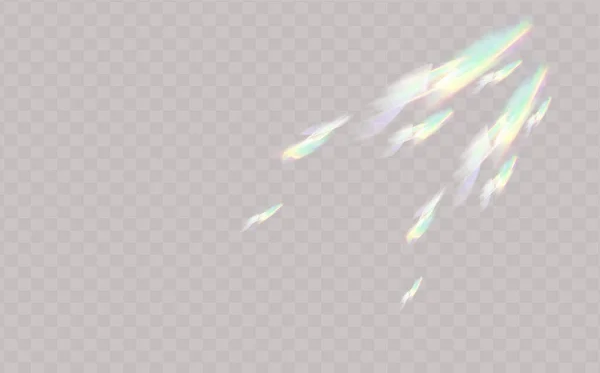 Glare Reflection Water Glass Rainbow Highlights Black Background Glittering Particles — ストックベクタ