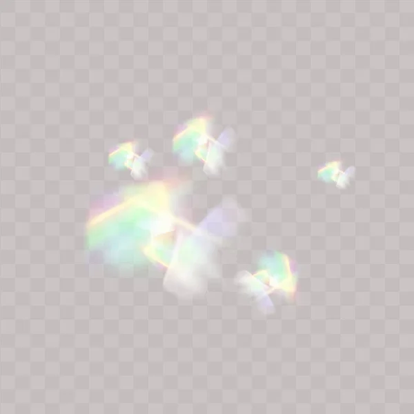 Glare Reflection Water Glass Rainbow Highlights Black Background Glittering Particles — Vetor de Stock