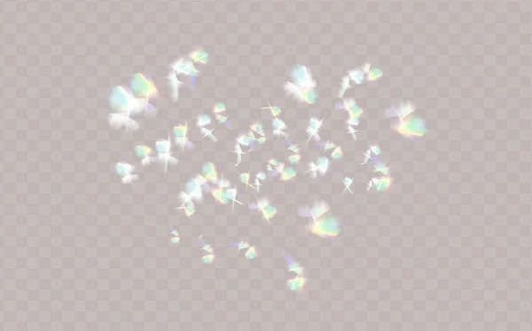 Glare Reflection Water Glass Rainbow Highlights Black Background Glittering Particles — 图库矢量图片