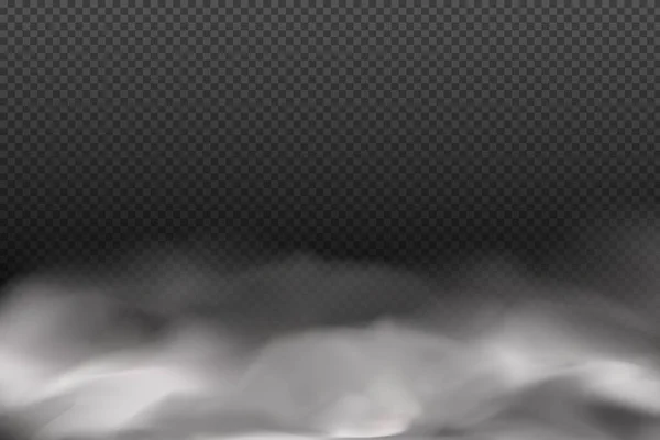 Nubosidad Vectorial Blanca Niebla Humo Sobre Fondo Oscuro Cuadros Anillos — Archivo Imágenes Vectoriales