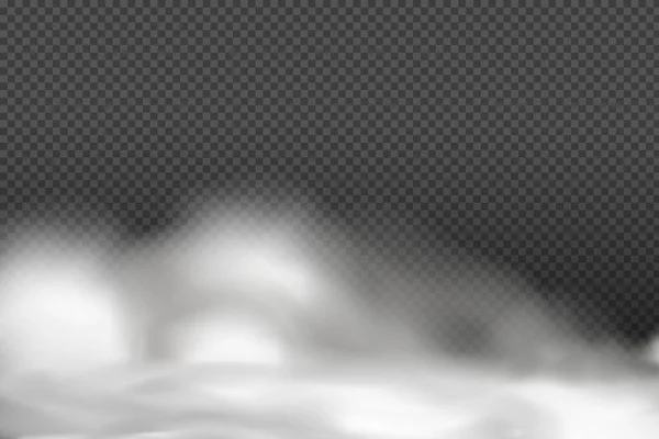 Біла Векторна Хмарність Туман Або Дим Темному Картатому Фоні Дим — стоковий вектор