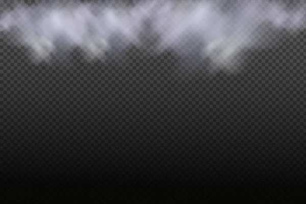 Nuvolosità Vettoriale Bianca Nebbia Fumo Sfondo Scacchi Scuro Cielo Nuvoloso — Vettoriale Stock