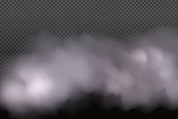 Nubosidad Vectorial Blanca Niebla Humo Sobre Fondo Oscuro Cuadros Cielo — Vector de stock