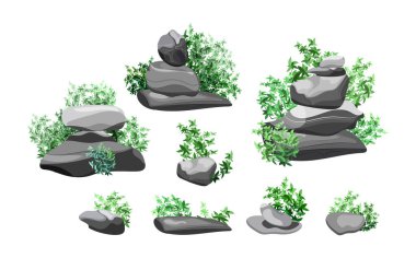 Kıyı çakıl taşları, çakıl taşları, çakıl taşları, mineraller ve jeolojik oluşumlar. Çeşitli şekil ve bitkilerden taşlar koleksiyonu. Kaya parçaları, kaya parçaları ve yapı malzemeleri..