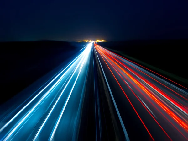 Blurry abstract photo of the lights of cars — Stock Photo, Image