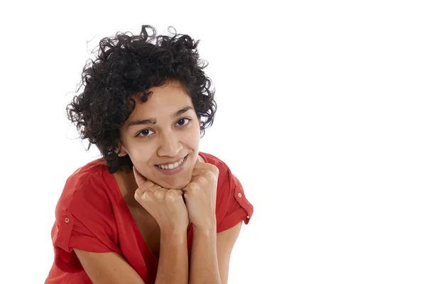 Heureux hispanique fille souriant confiant à la caméra — Photo